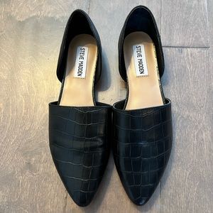 Steve Madden Black Croc-Embossed Women's Loafers